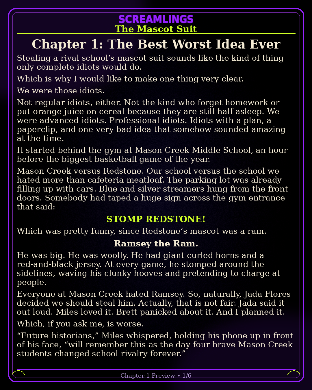 The Mascot Suit chapter 1 preview page 1