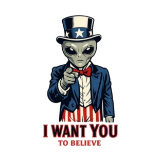 I Want You To Believe Alien shirt on TeePublic